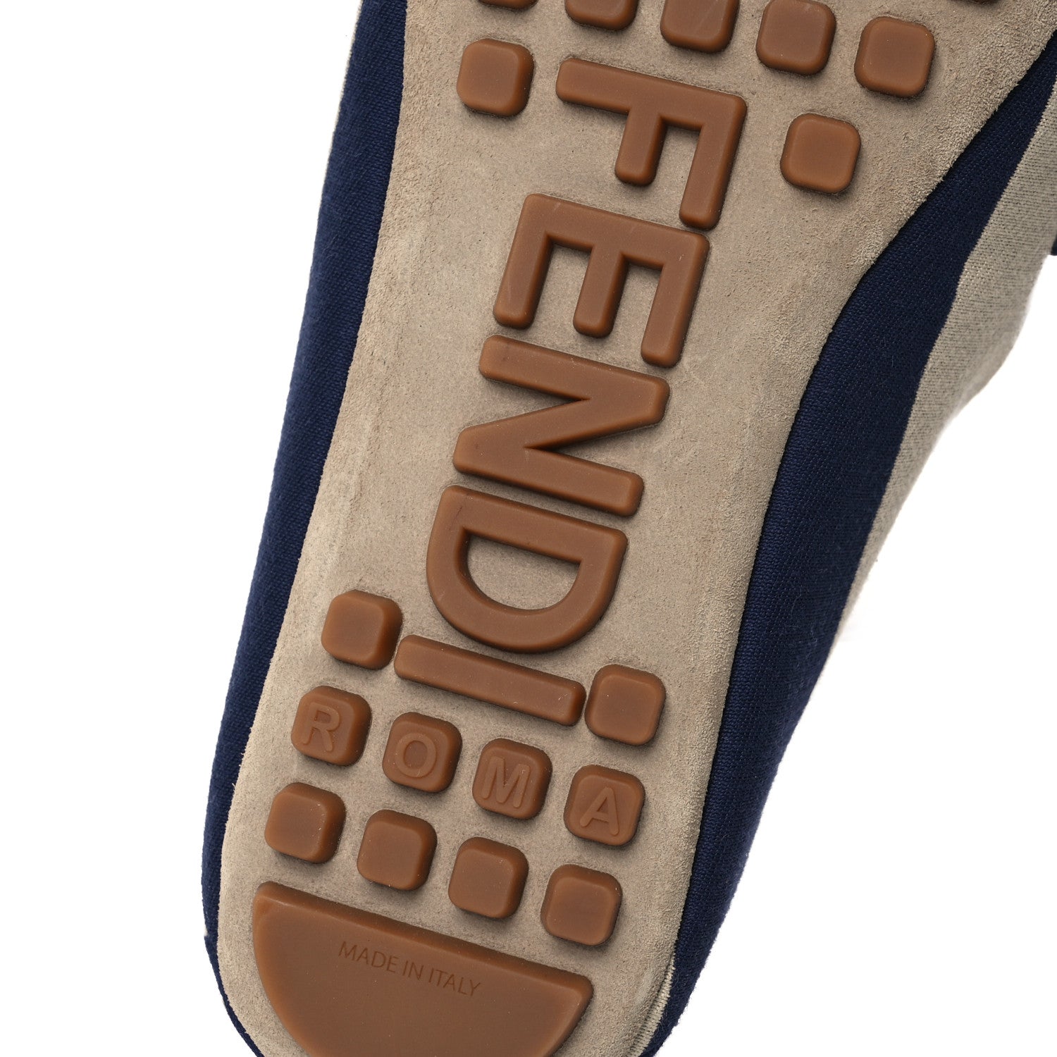 Fendi Fabric Jacquard FF Pequin Loafers 38 Bei Midnight 7 of 10