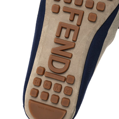 Fendi Fabric Jacquard FF Pequin Loafers 38 Bei Midnight 7 of 10