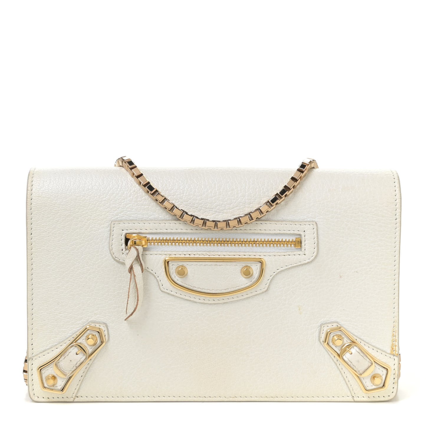 Agneau Gold Metallic Edge Hardware Wallet On Chain White