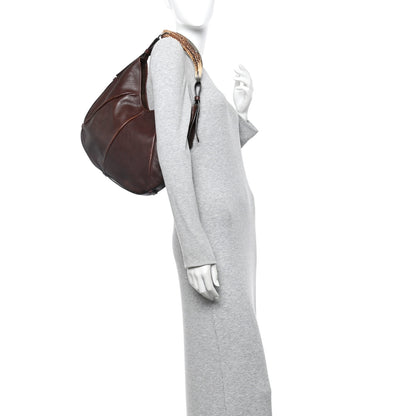 Saint Laurent Buffalo Leather Medium Mombasa Horn Bag Brown 2 of 12