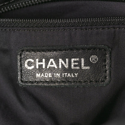 Chanel Coated Canvas Quilted Large Paris Biarritz Tote Black 6 of 16