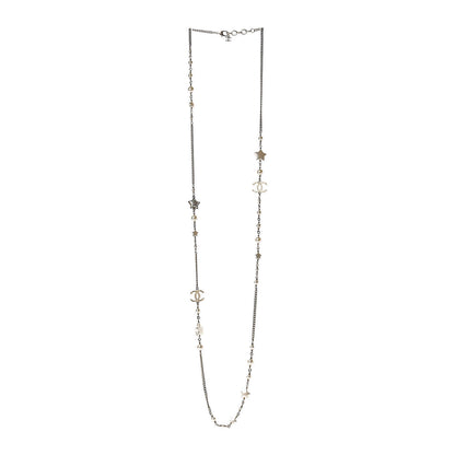 Chanel Pearl Beaded Star CC Long Necklace Gold 3 of 5