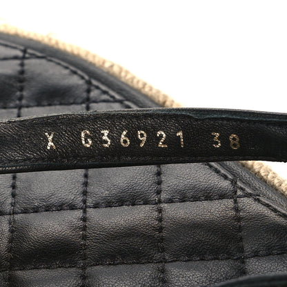 Chanel Lambskin Chain CC Thong Espadrille Sandals 38 Black 7 of 10