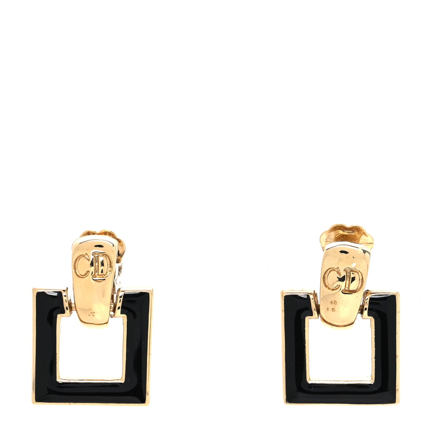 Christian Dior Enamel Crystal Interchangeable Earrings Gold 4 of 6