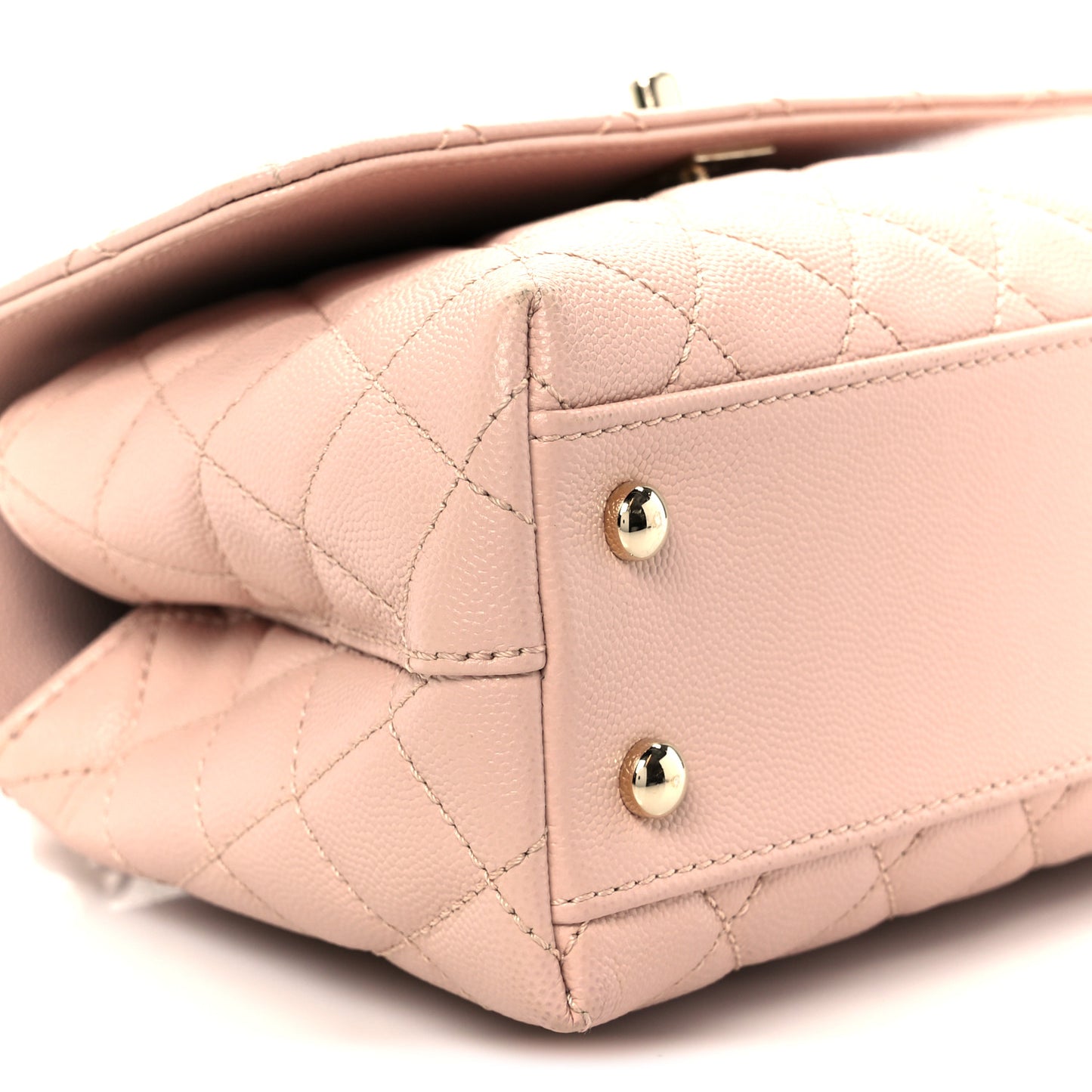 Caviar Quilted Mini Coco Handle Flap Light Pink
