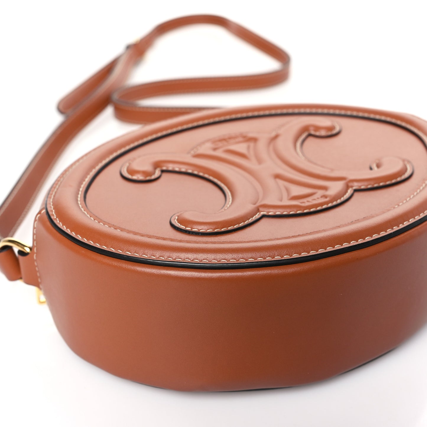 Smooth Calfskin Cuir Triomphe Oval Bag Tan