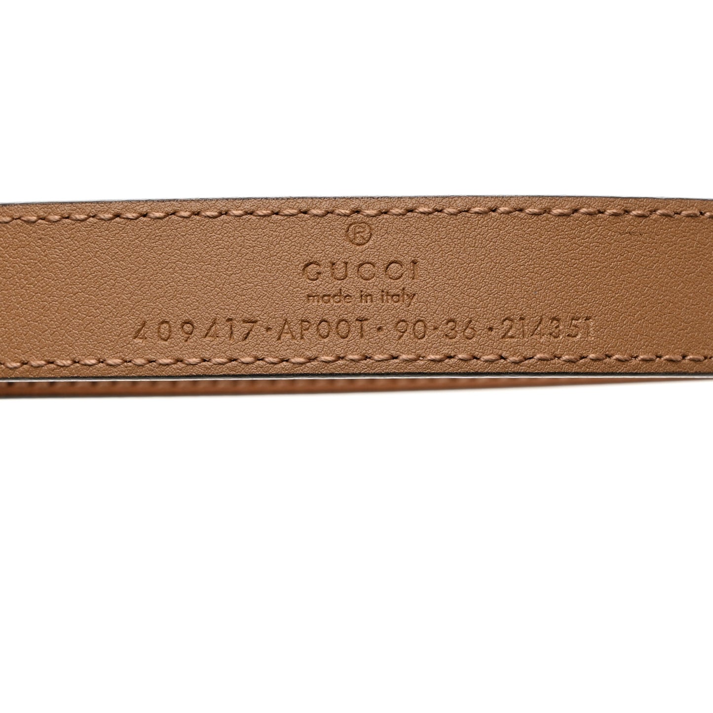 Moon Calfskin Double G 20mm Belt 90 36 Natural Tan