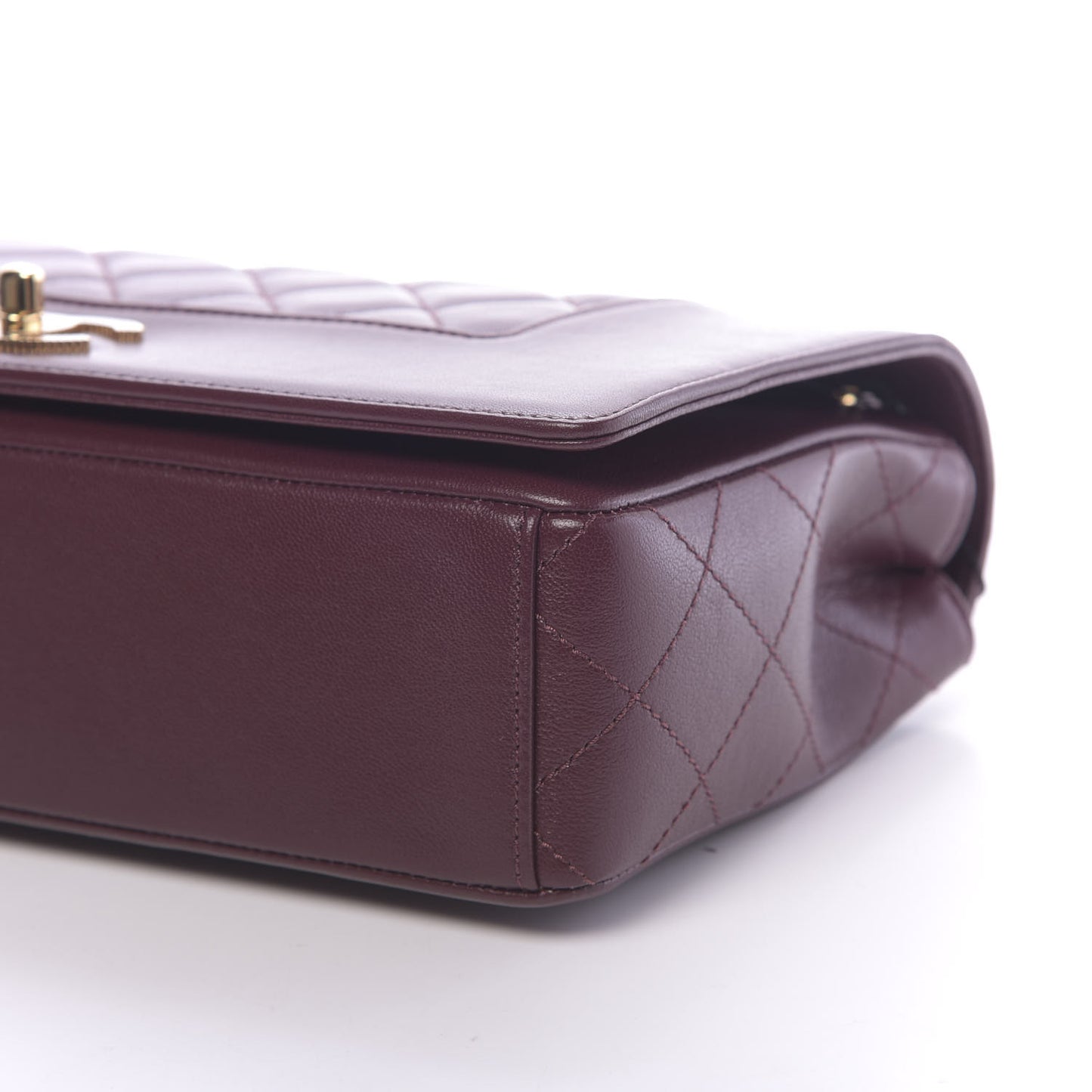 Sheepskin Quilted Vintage Mademoiselle Flap Dark Red