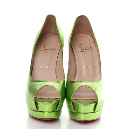 Christian Louboutin Metallizzato Palais Royal 140 Pumps 37 Dark Green 2 of 13