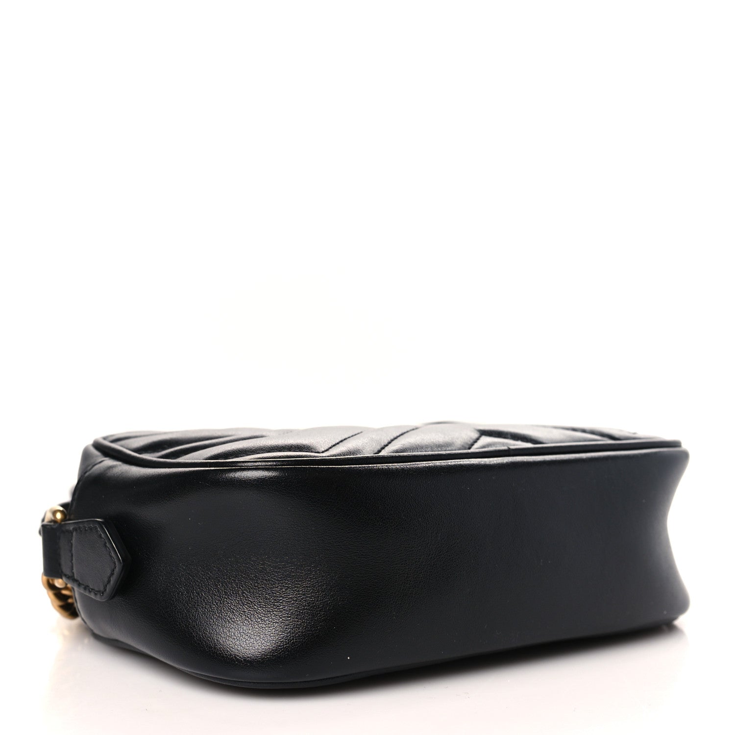 Gucci Calfskin Matelasse Mini GG Marmont Chain Shoulder Bag Black 4 of 9