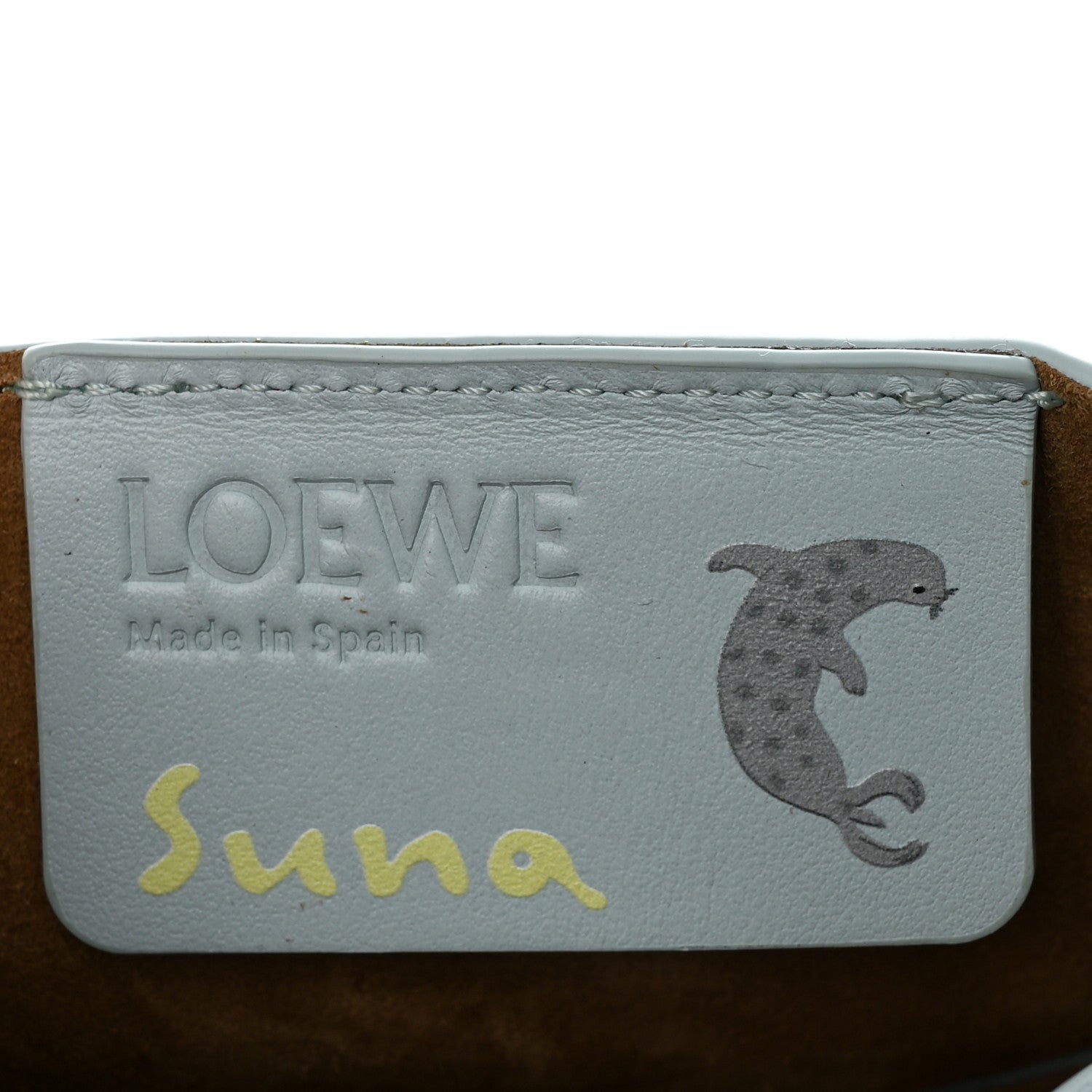 Loewe X SUNA FUJITA Shiny Calfskin Penguin Mini Puzzle Fold Tote Blue Iceberg 7 of 12
