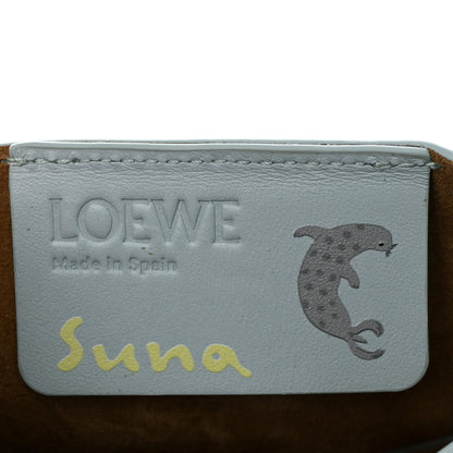 Loewe X SUNA FUJITA Shiny Calfskin Penguin Mini Puzzle Fold Tote Blue Iceberg 7 of 12
