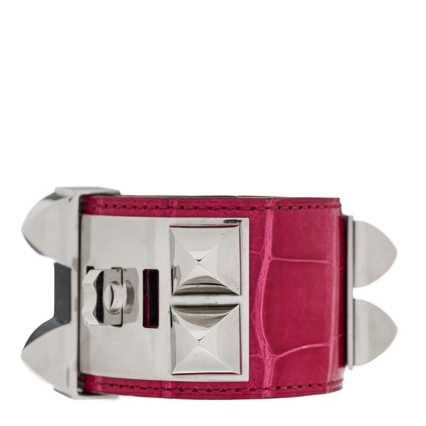 Shiny Alligator Collier De Chien CDC Bracelet S Fuchsia