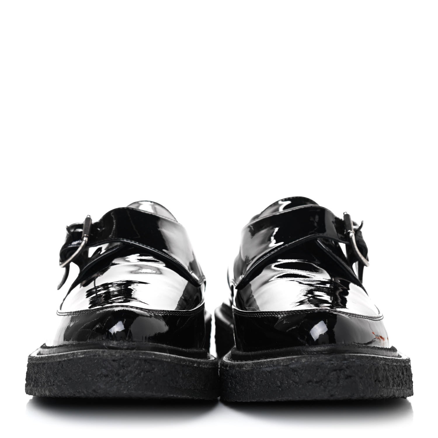 Saint Laurent Patent Womens Monk Strap Creepers 40 Black 2 of 4