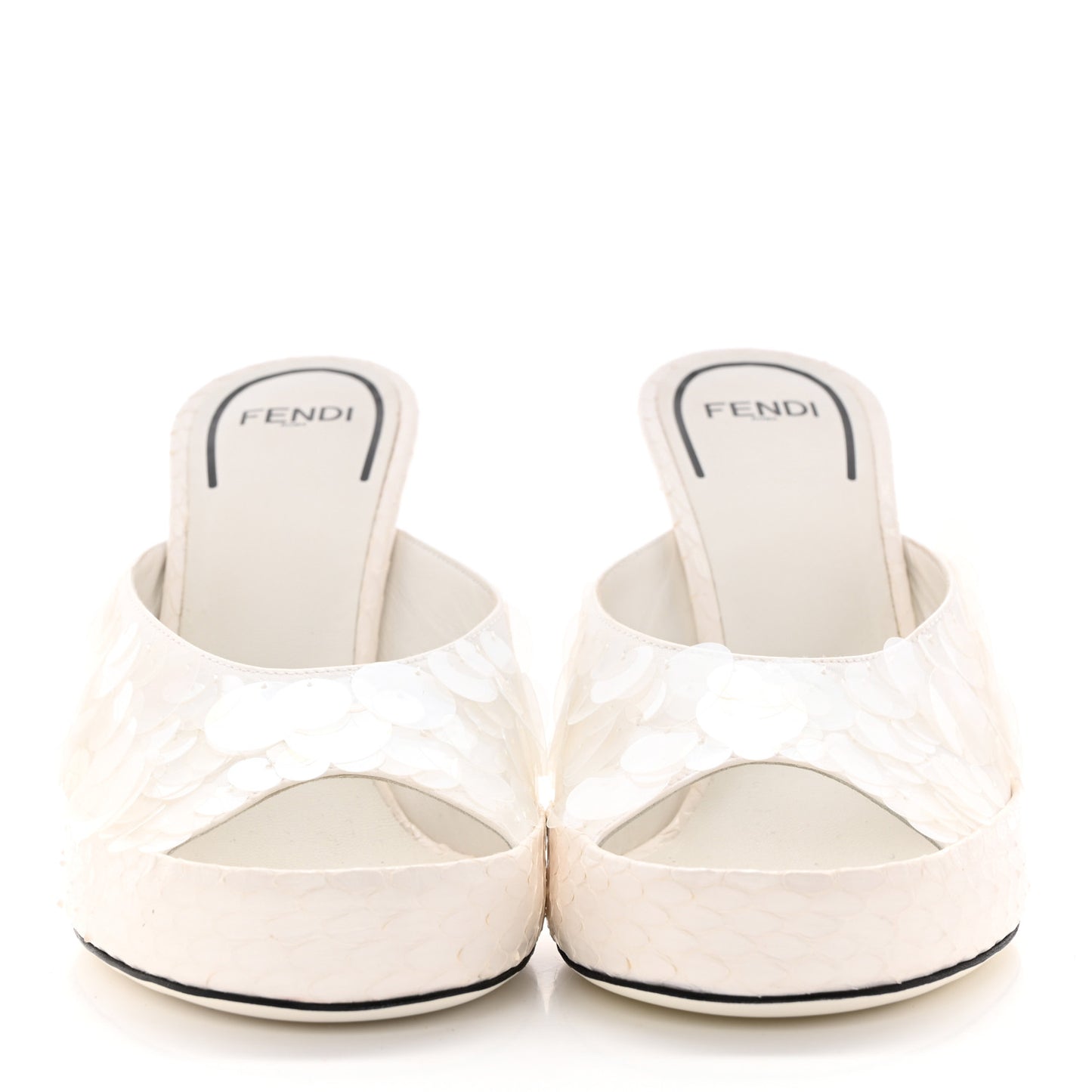 Sequin Snakeskin Sandals 39 White