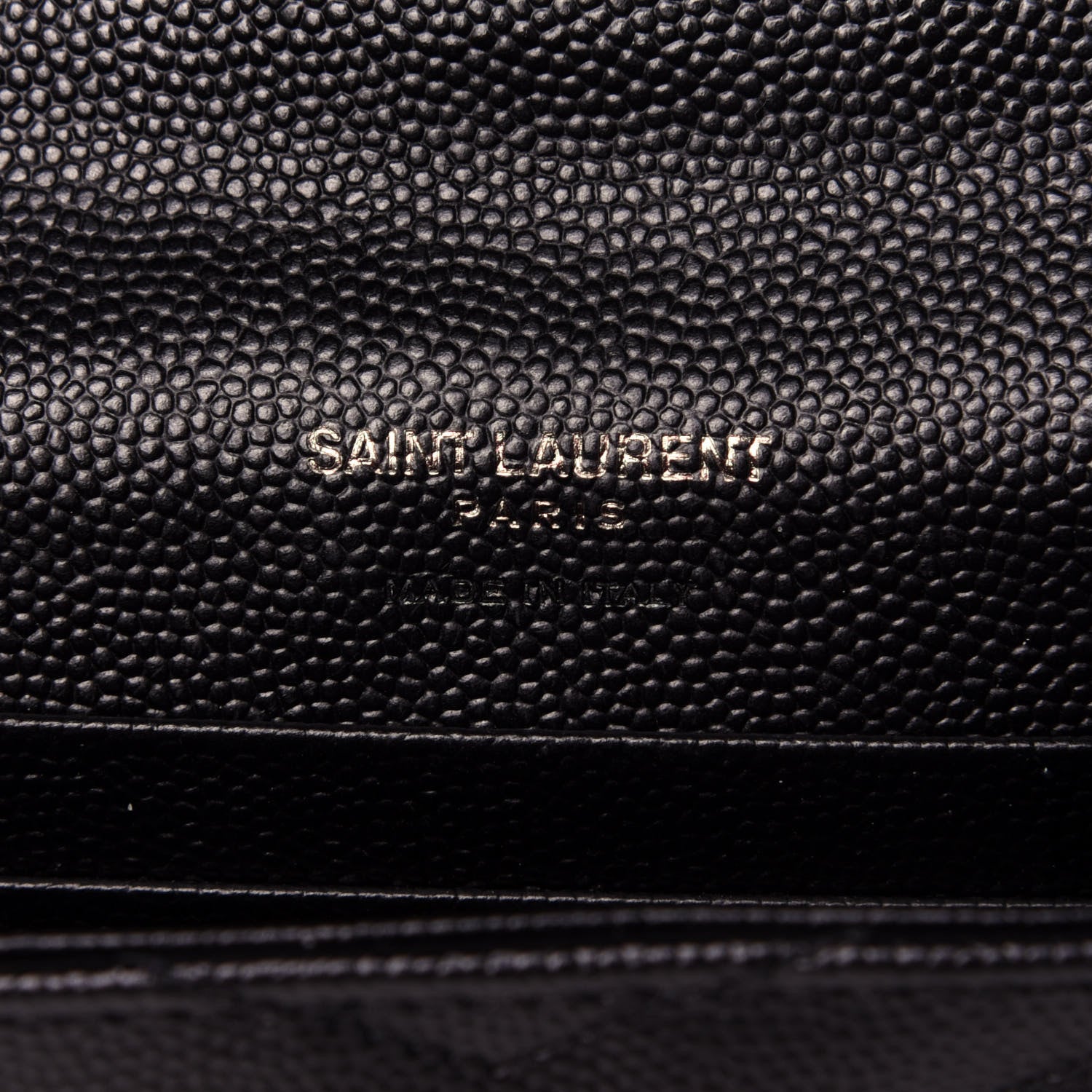 Saint Laurent Grain De Poudre Matelasse Chevron Small Monogram Envelope Wallet Black 6 of 10
