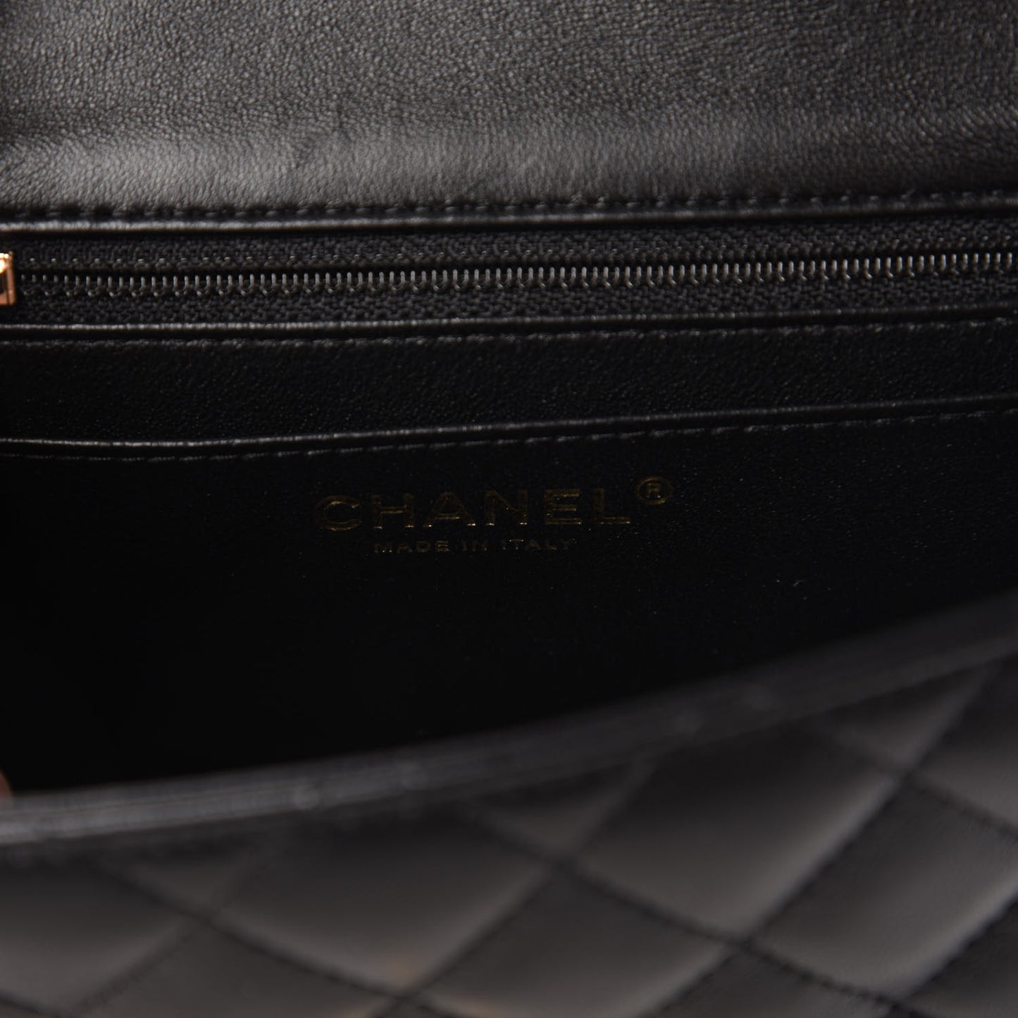 Lambskin Quilted Mini Square Flap Black