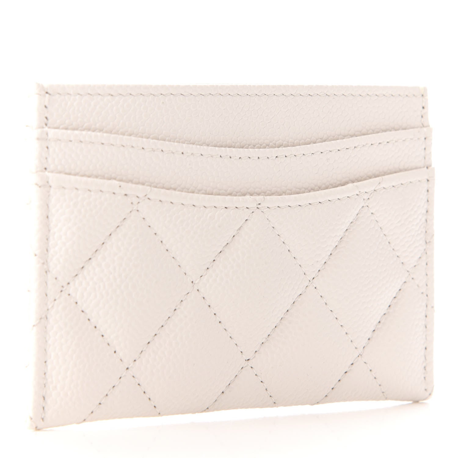 Chanel Caviar Quilted Card Holder White 3 of 8