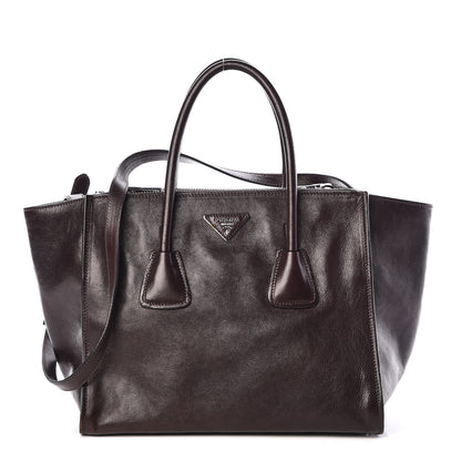 Prada Glace Calfskin Twin Pocket Tote Moro 1 of 16