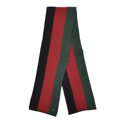 Gucci Wool Ribbed Knit Stripe Scarf 2 of 4
