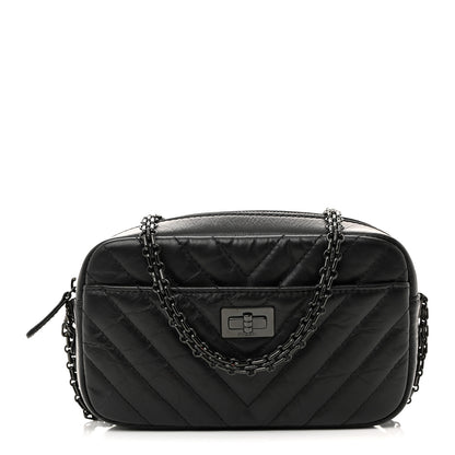 Chanel Aged Calfskin Chevron Mini Reissue Camera Case So Black 1 of 9