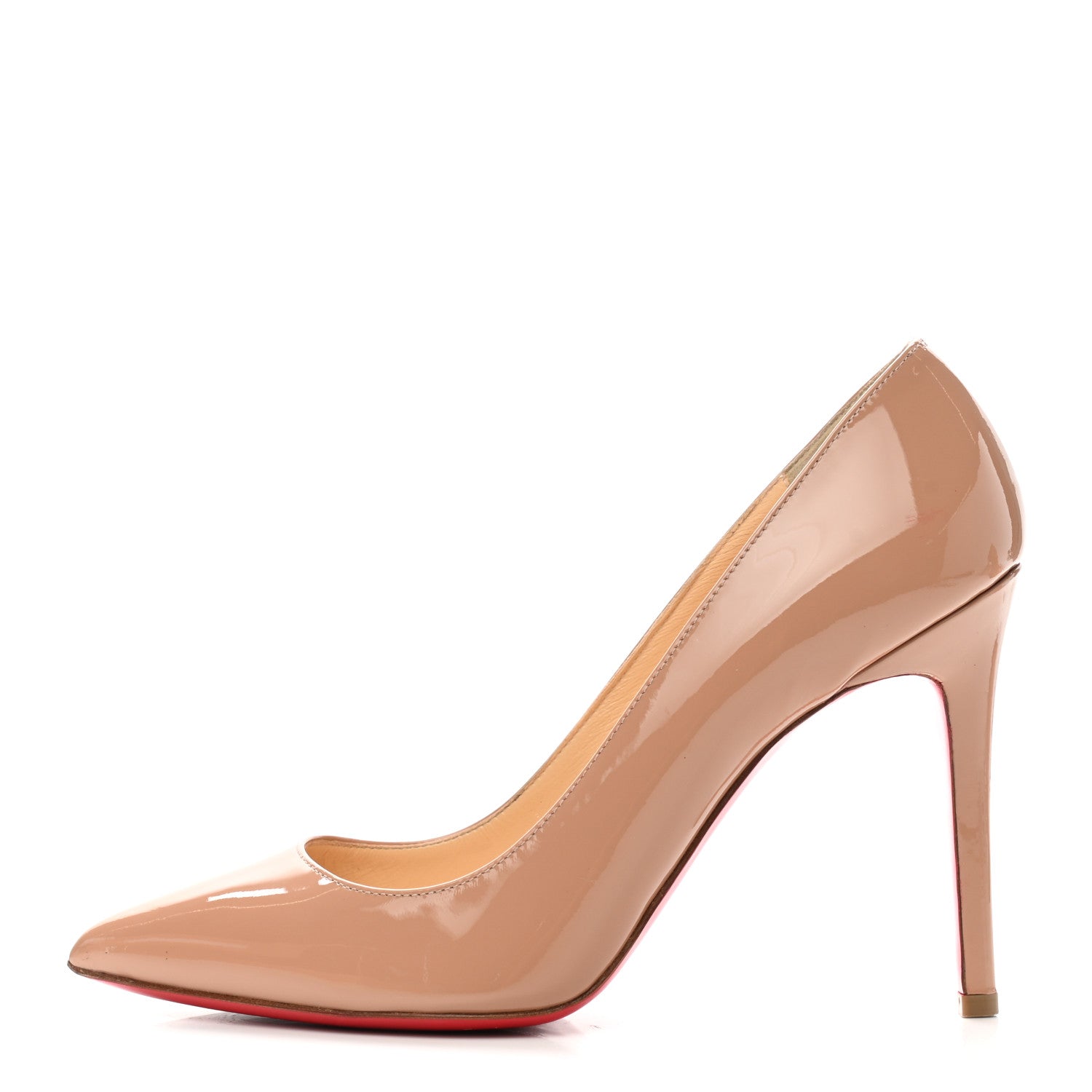Christian Louboutin Patent Pigalle Follies 100 Pumps 38 Nude 1 of 10