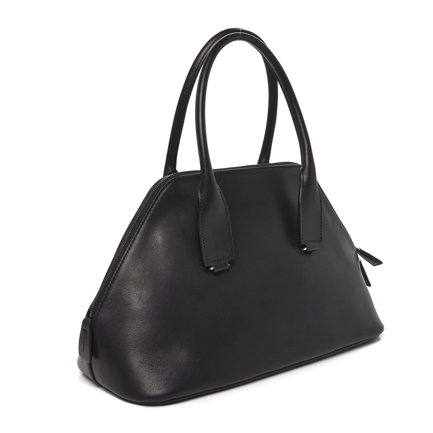 The Row Polished Saddle Calfskin Medium Devon Bag Black 3 of 17