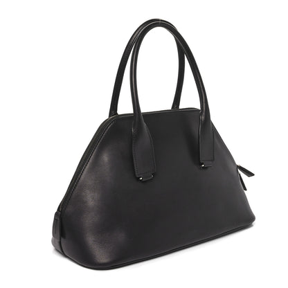 The Row Polished Saddle Calfskin Medium Devon Bag Black 3 of 17
