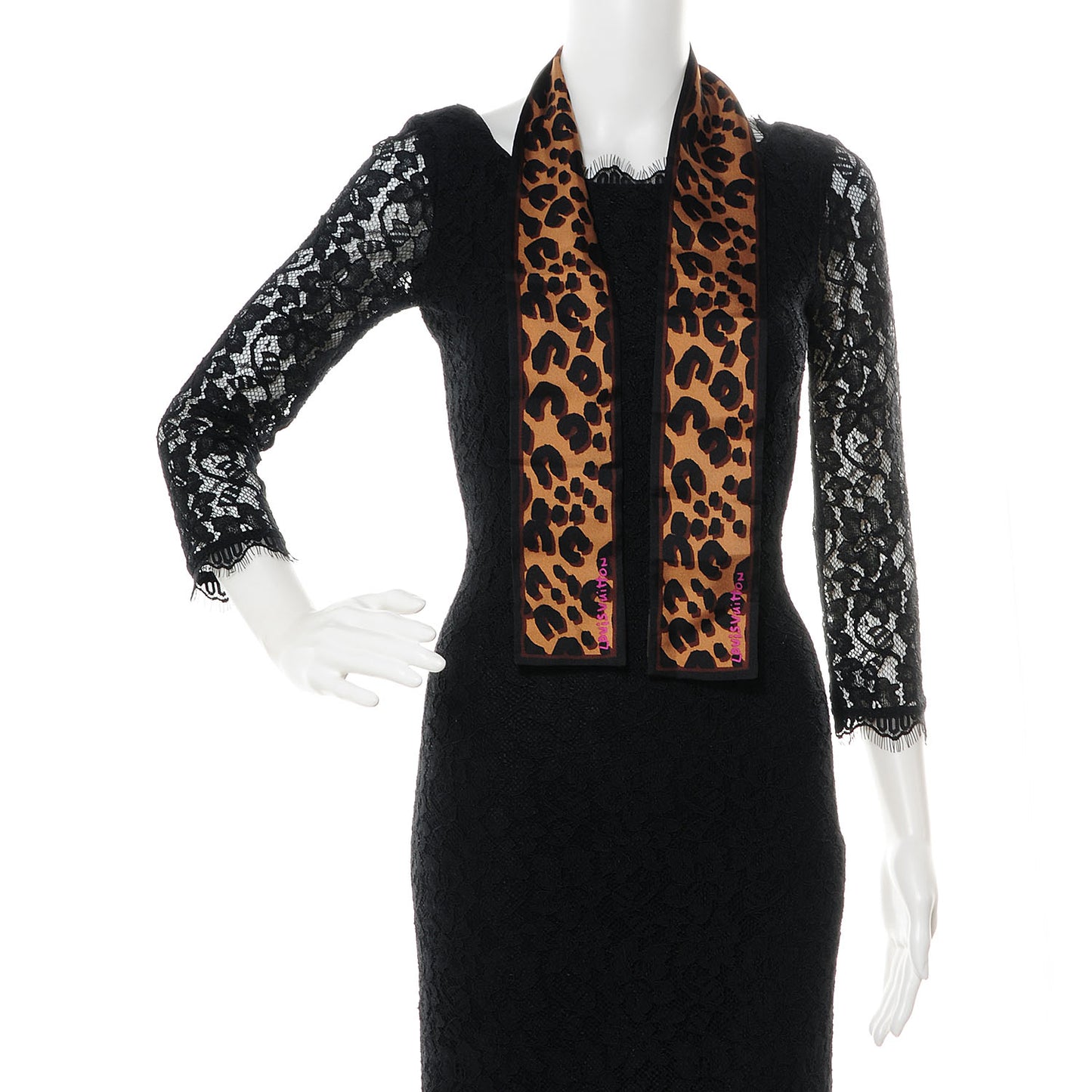 Silk Leopard Bandeau Scarf Marron
