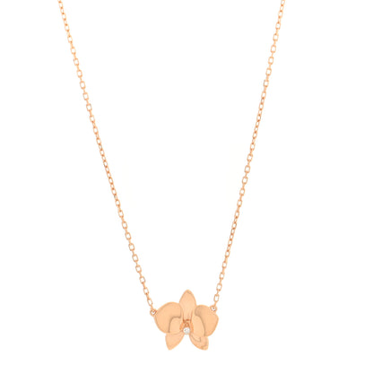 Cartier 18K Pink Gold Diamond Caresse D'Orchidees Par Cartier Pendant Necklace 1 of 5