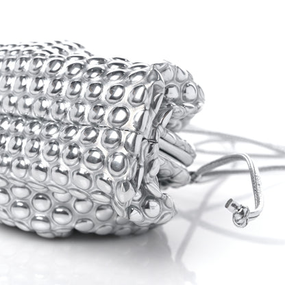 Bottega Veneta Metallic Fabric Bubble Wrap The Mini Pouch Silver 8 of 9