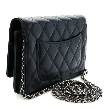 Chanel Lambskin Quilted Wallet On Chain WOC Black 4 of 24