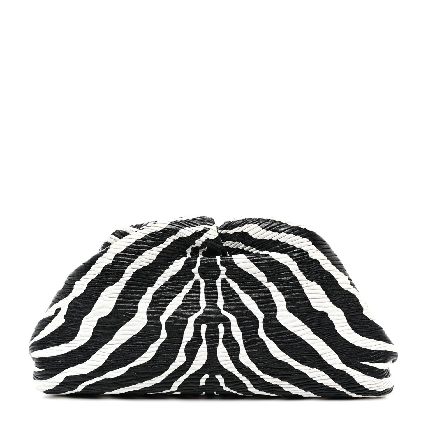 Nappa Zebra Print The Pouch Oversized Clutch White Black