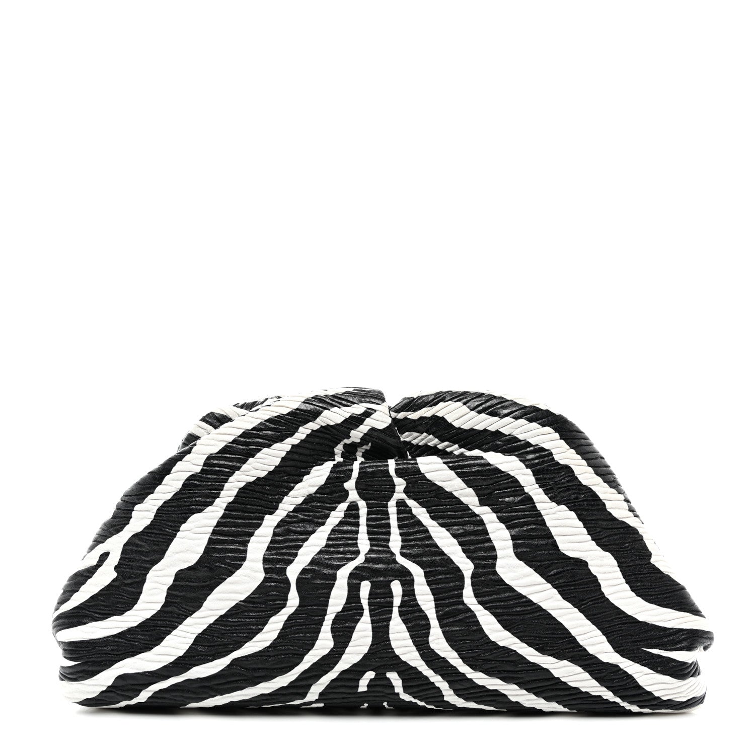 Bottega Veneta Nappa Zebra Print The Pouch Oversized Clutch White Black 1 of 7