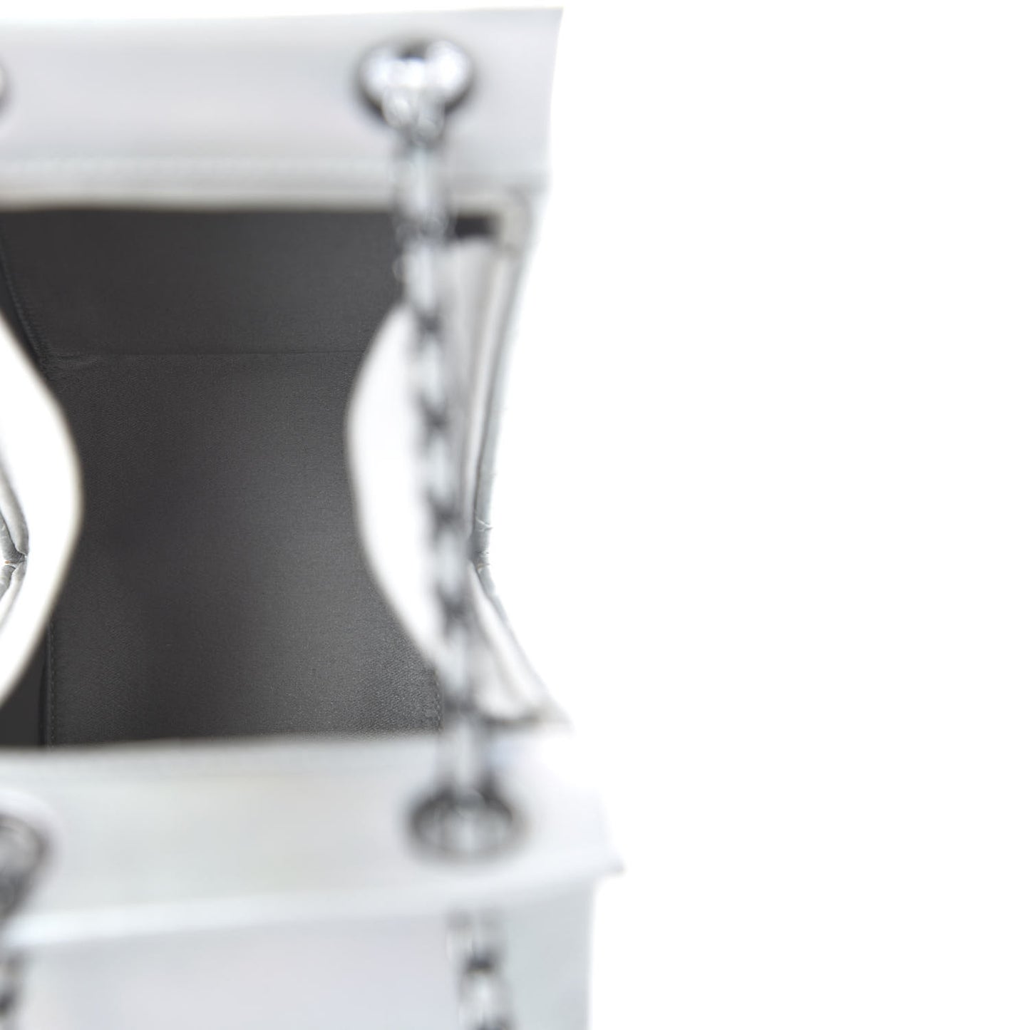 Metallic Goatskin Lait de Coco Milk Carton Bag Silver