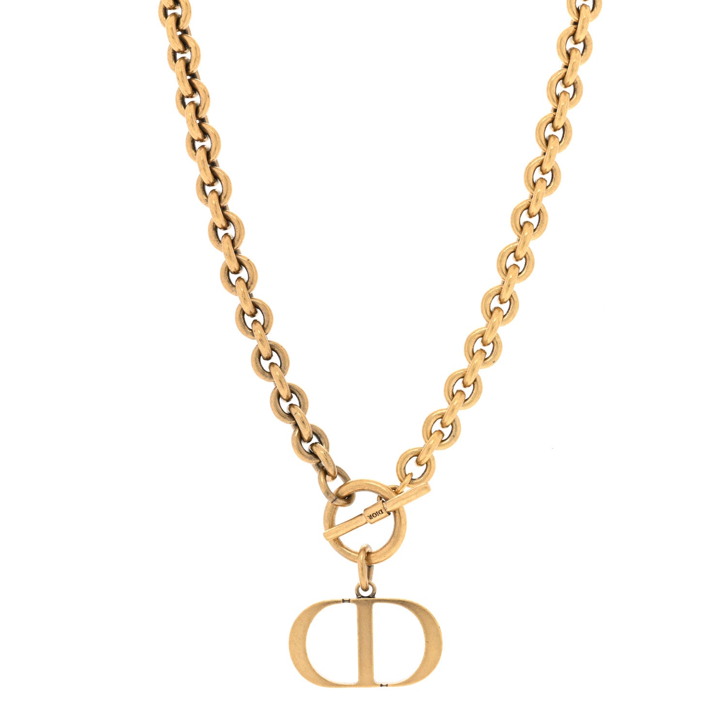 Christian Dior Metal 30 Montaigne Necklace Aged Gold 2 of 4