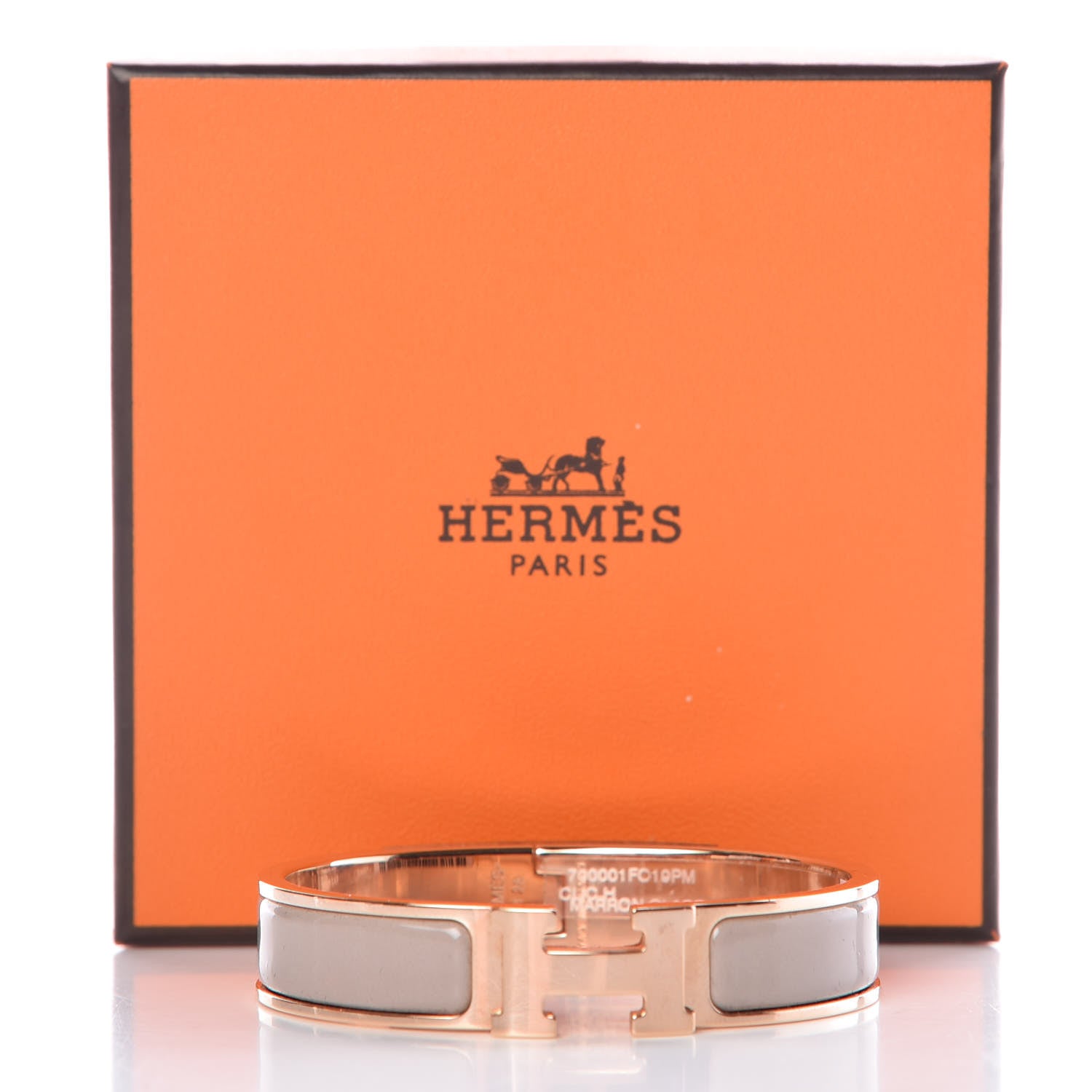 Hermes Enamel Clic Clac H Narrow Bracelet PM Marron Glace 6 of 6