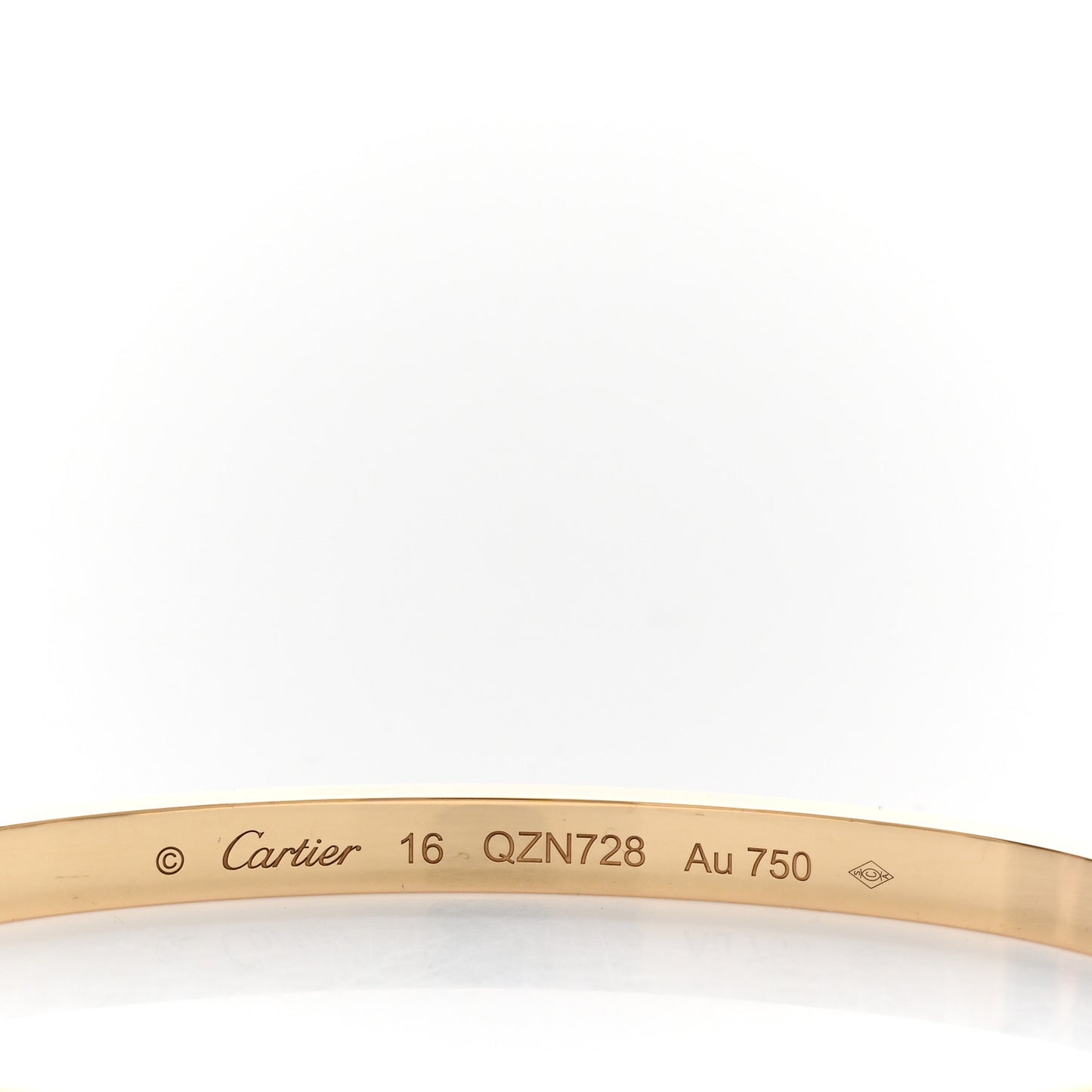 18K Yellow Gold 6 Diamond Small LOVE Bracelet 16