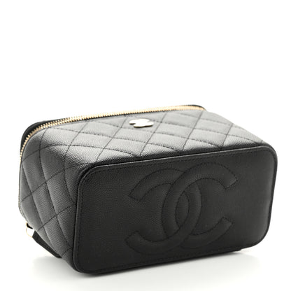 Chanel Caviar Quilted Small Vanity Case With Chain Black 4 of 12