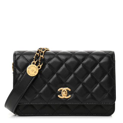 Chanel Caviar Quilted Twist Your Buttons Wallet On Chain WOC Black 1 of 11