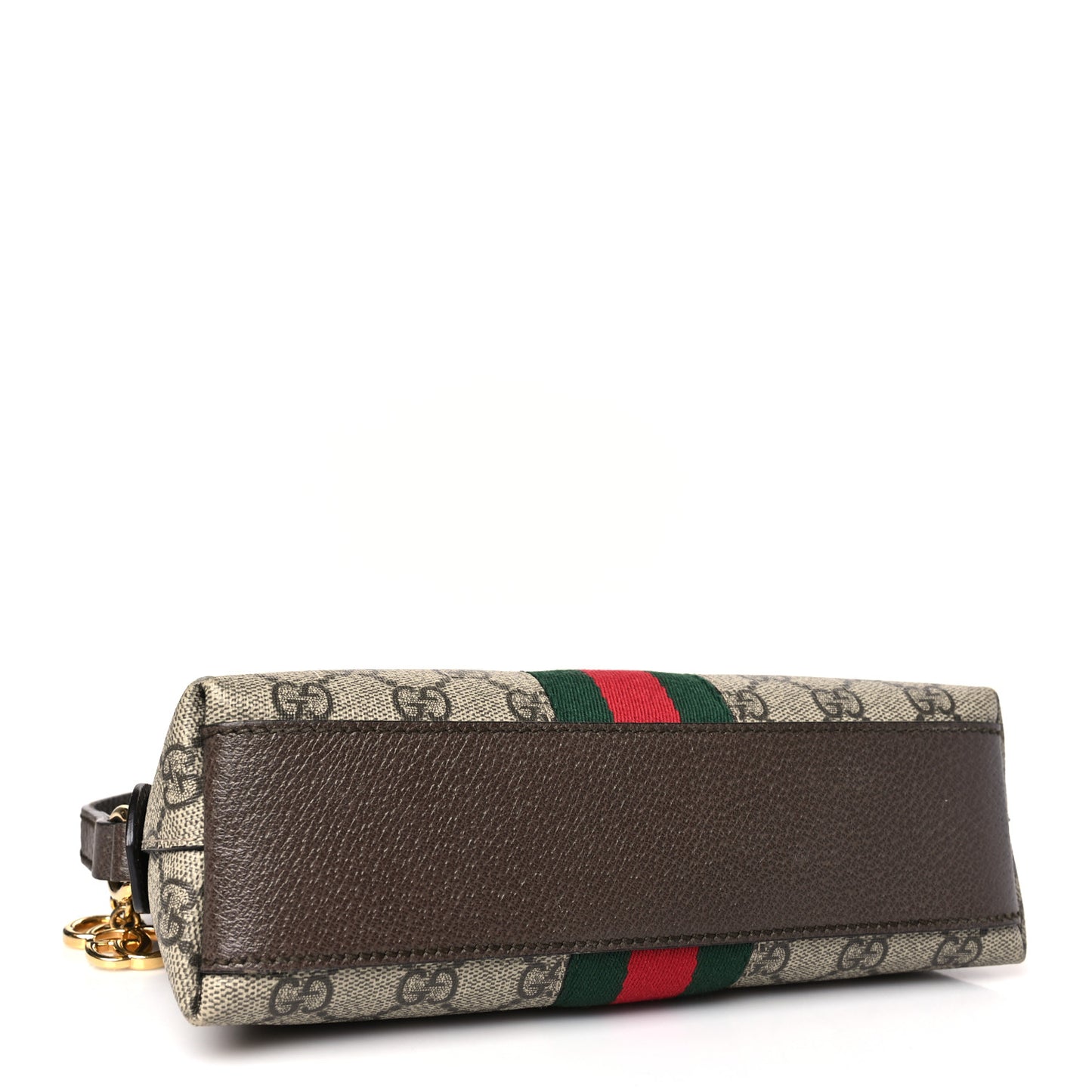 GG Supreme Monogram Textured Dollar Calfskin Web Small Ophidia Dome Shoulder Bag Beige Ebony New Acero