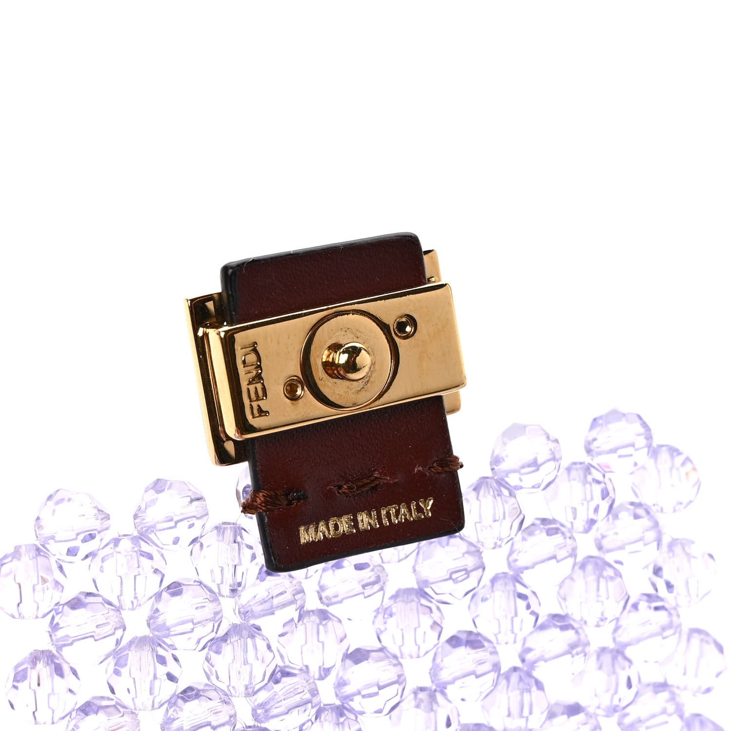 Enamel Vitello King Beaded Pico Baguette Charm Anemone