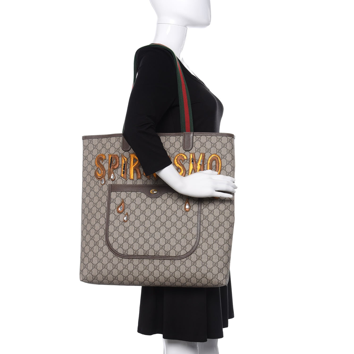 Gucci GG Supreme Monogram Web Spiritsimo Tote 2 of 10