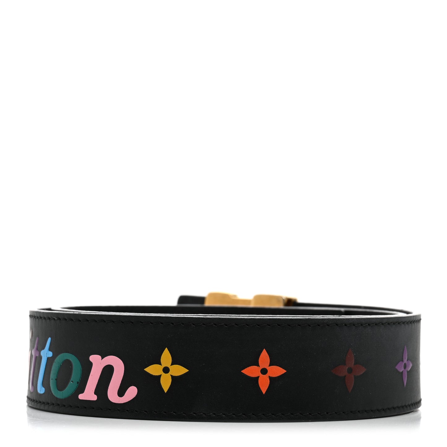 Calfskin 35mm LV New Wave Belt 80 32 Black