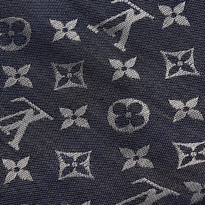 Louis Vuitton Silk Wool Monogram Denim Shawl Blue 6 of 12