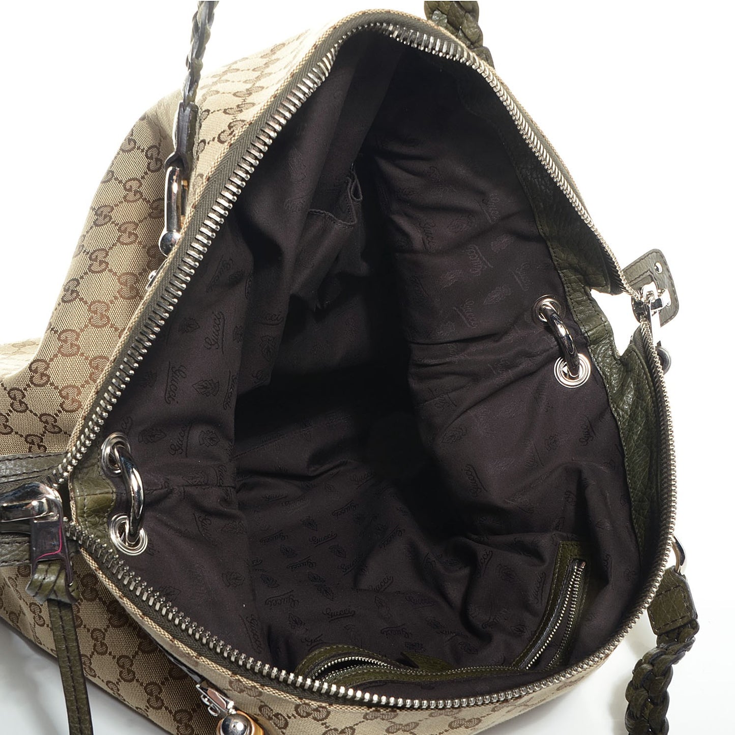 Monogram Large Bamboo Bar Tassel Shoulder Bag Green