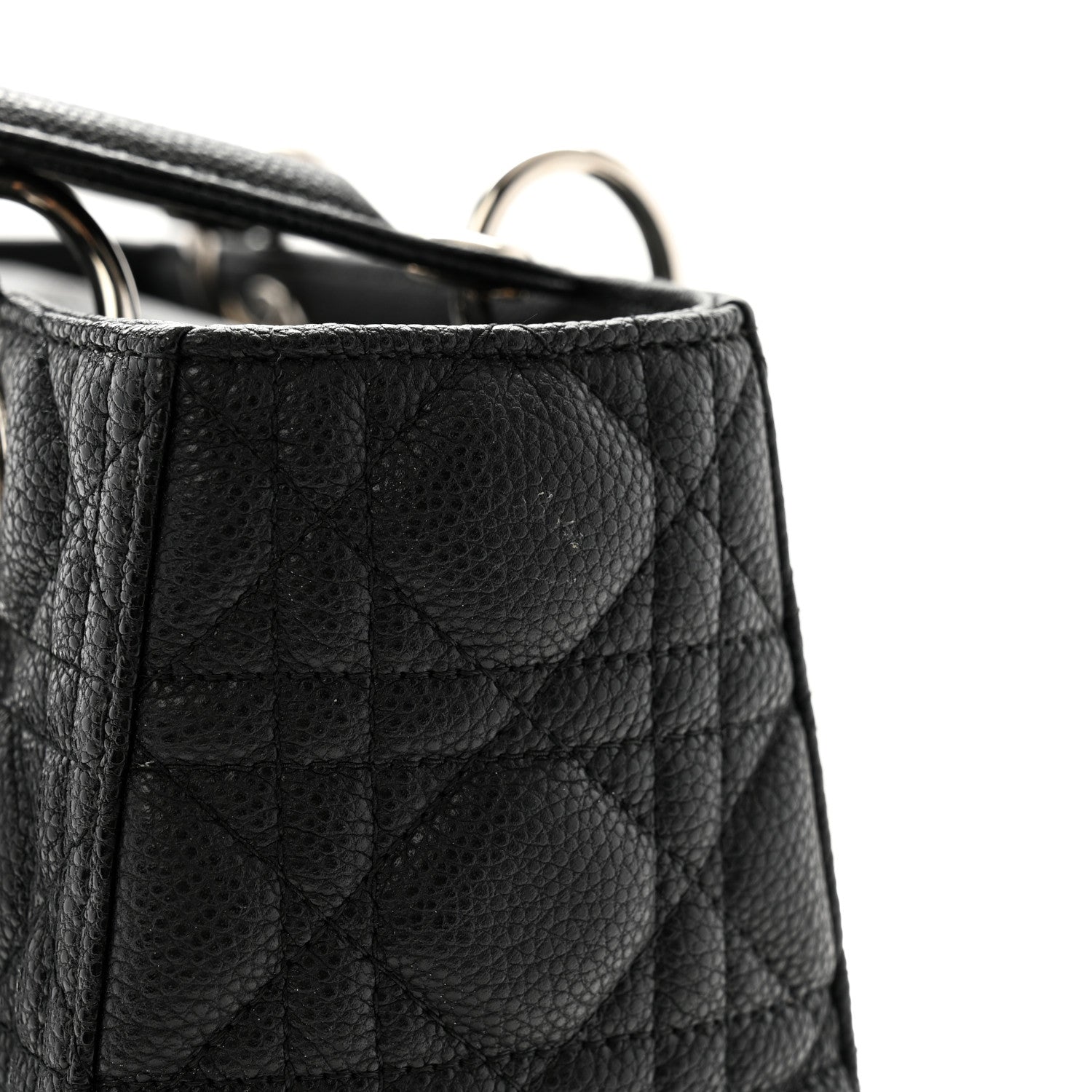 Christian Dior Grained Calfskin Cannage Medium Lady Dior Black 11 of 11