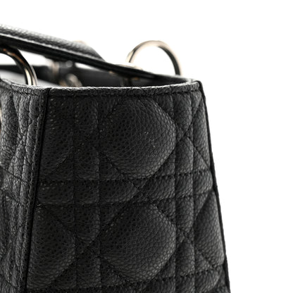 Christian Dior Grained Calfskin Cannage Medium Lady Dior Black 11 of 11