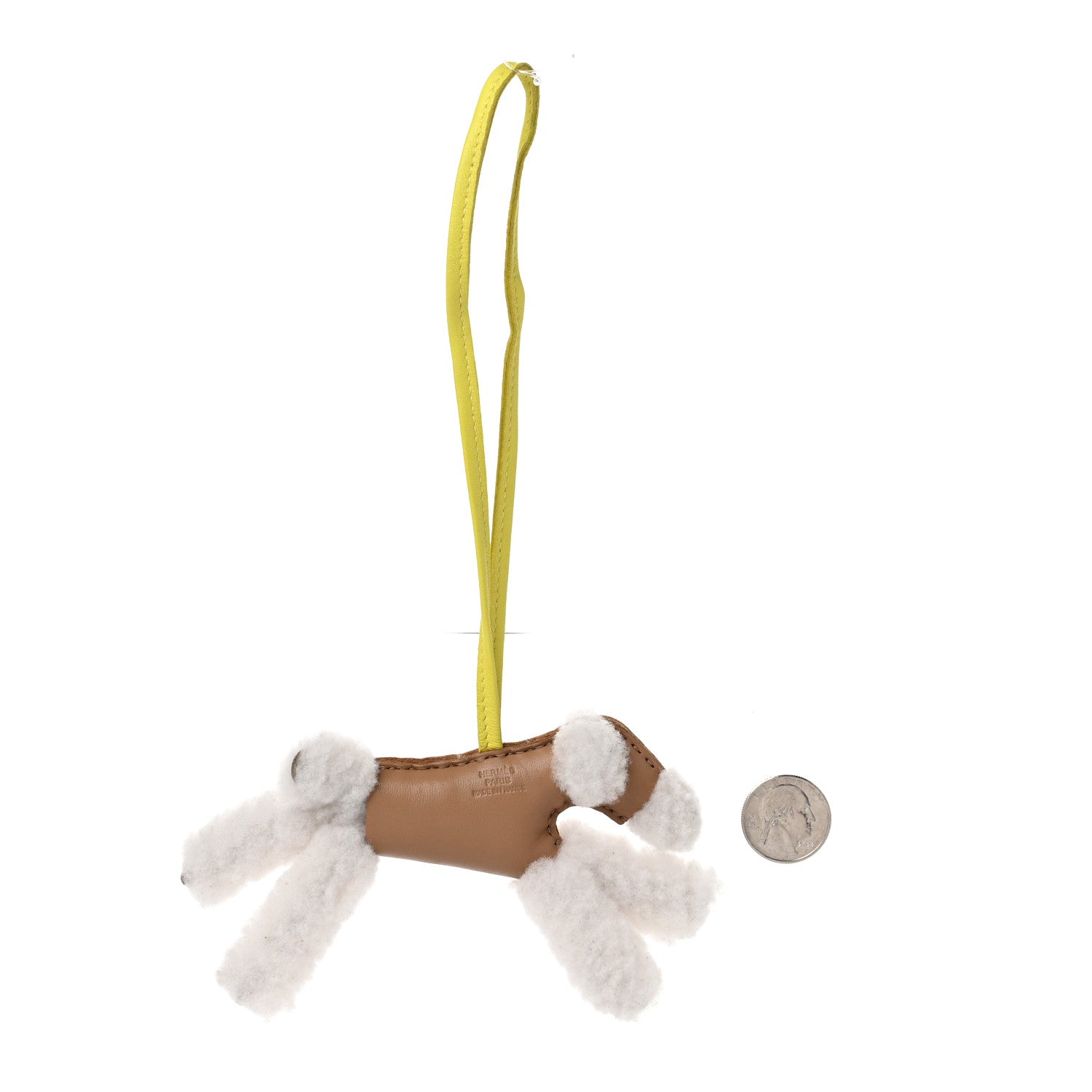 Hermes Milo Lambskin Shearling Budy Charm Chai Lime 2 of 4