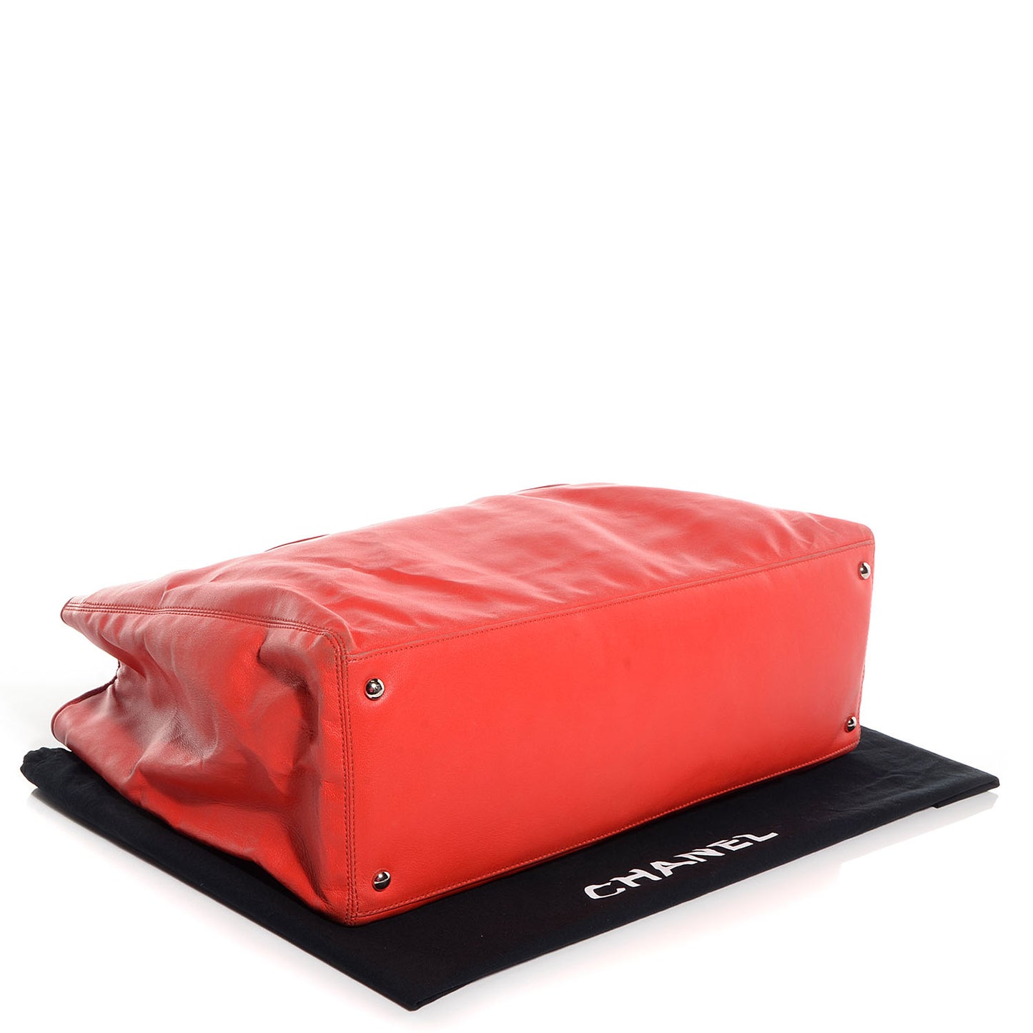 Lambskin Executive Cerf Shopper Tote Red